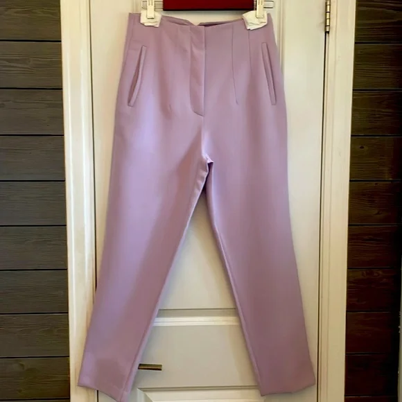 ZARA Women’s Lilac High-Waisted Pants M EUC - Picture 4 of 13